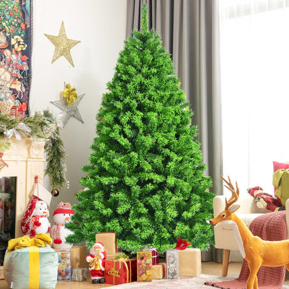 Snow Flocked Artificial Christmas Tree with Metal Stand-6.5', Green Christmas Tree   at Gallery Canada