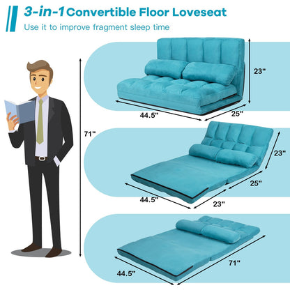 Foldable Floor 6-Position Adjustable Lounge Couch, Blue Floor Chairs   at Gallery Canada