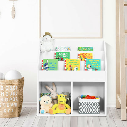 Kids Wooden Bookshelf Bookcase Children Toy Storage Cabinet Organizer White, White - Gallery Canada