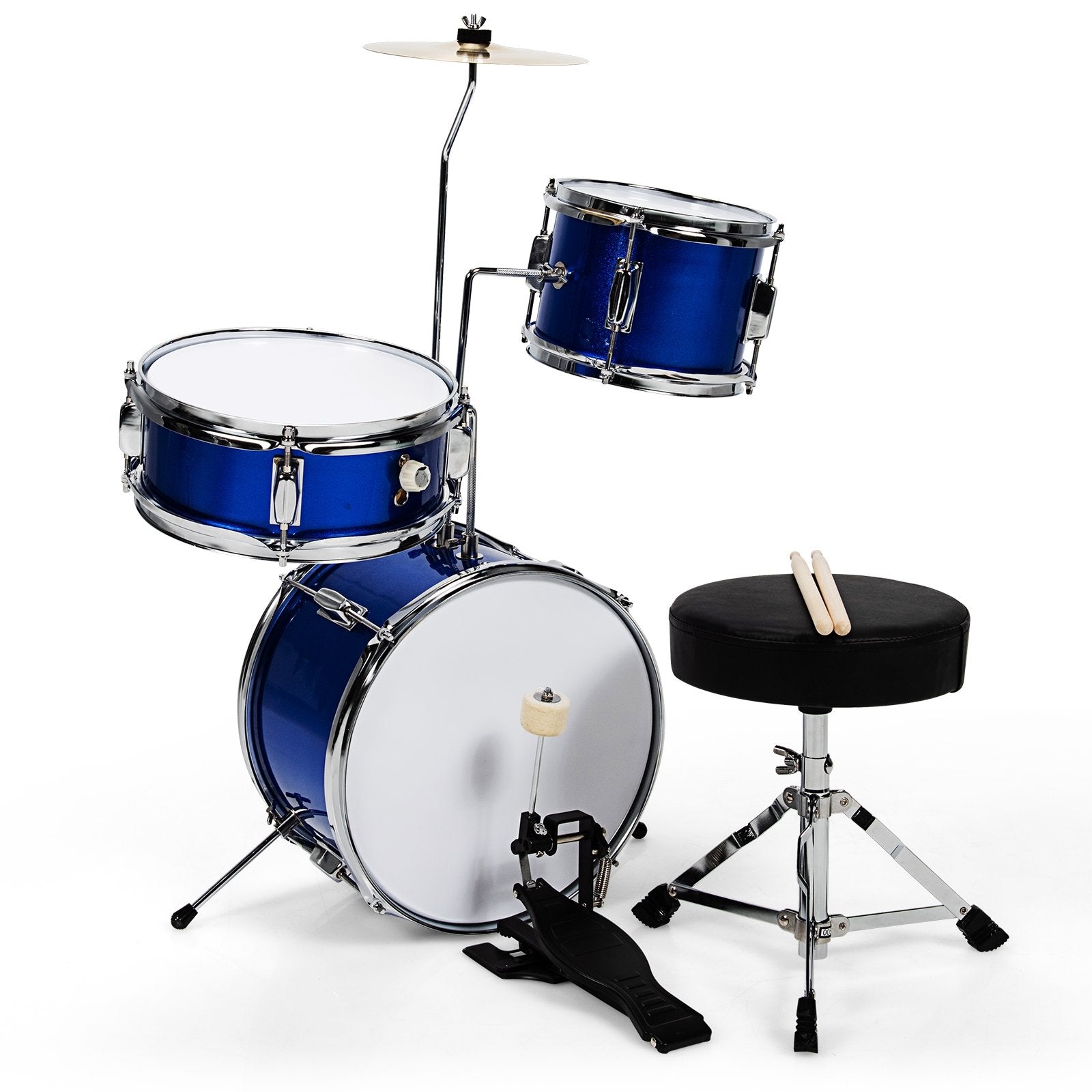 5 Pieces Junior Drum Set with 5 Drums, Blue Drums & Percussion   at Gallery Canada