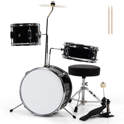 5 Pieces Junior Drum Set with 5 Drums, Black Drums & Percussion   at Gallery Canada