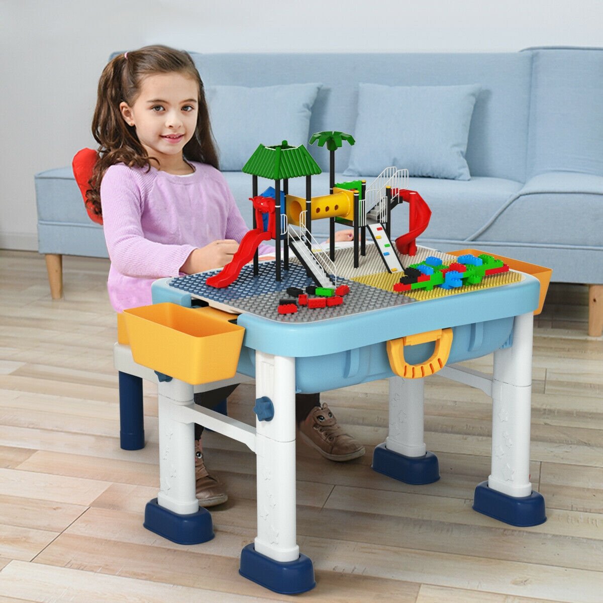 6-in-1 Kids Activity Table Set with Chair, Multicolor Kids Table & Chair Sets   at Gallery Canada