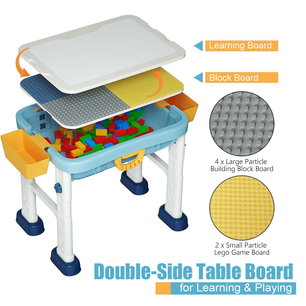 6-in-1 Kids Activity Table Set with Chair, Multicolor Kids Table & Chair Sets   at Gallery Canada