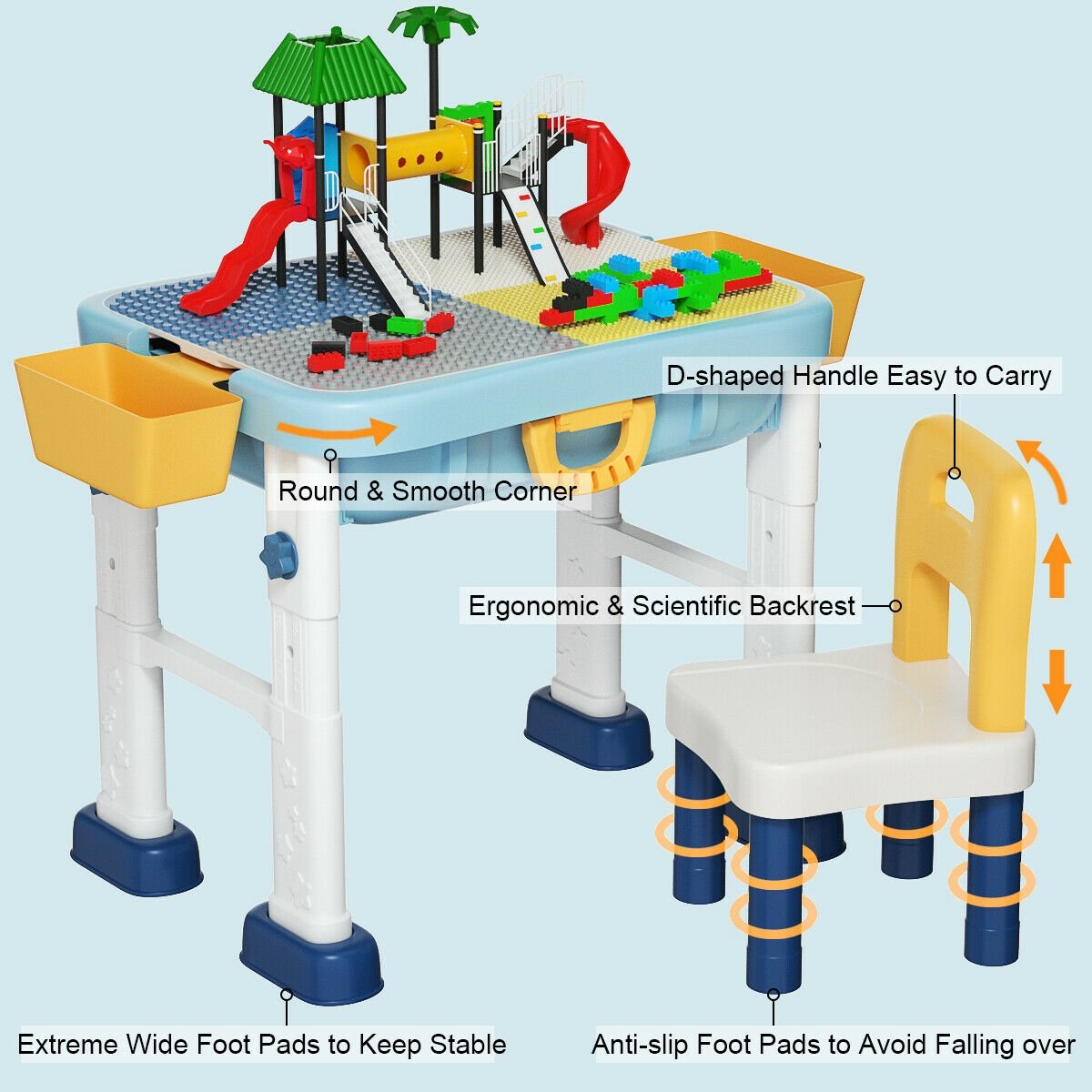 6-in-1 Kids Activity Table Set with Chair, Multicolor Kids Table & Chair Sets   at Gallery Canada