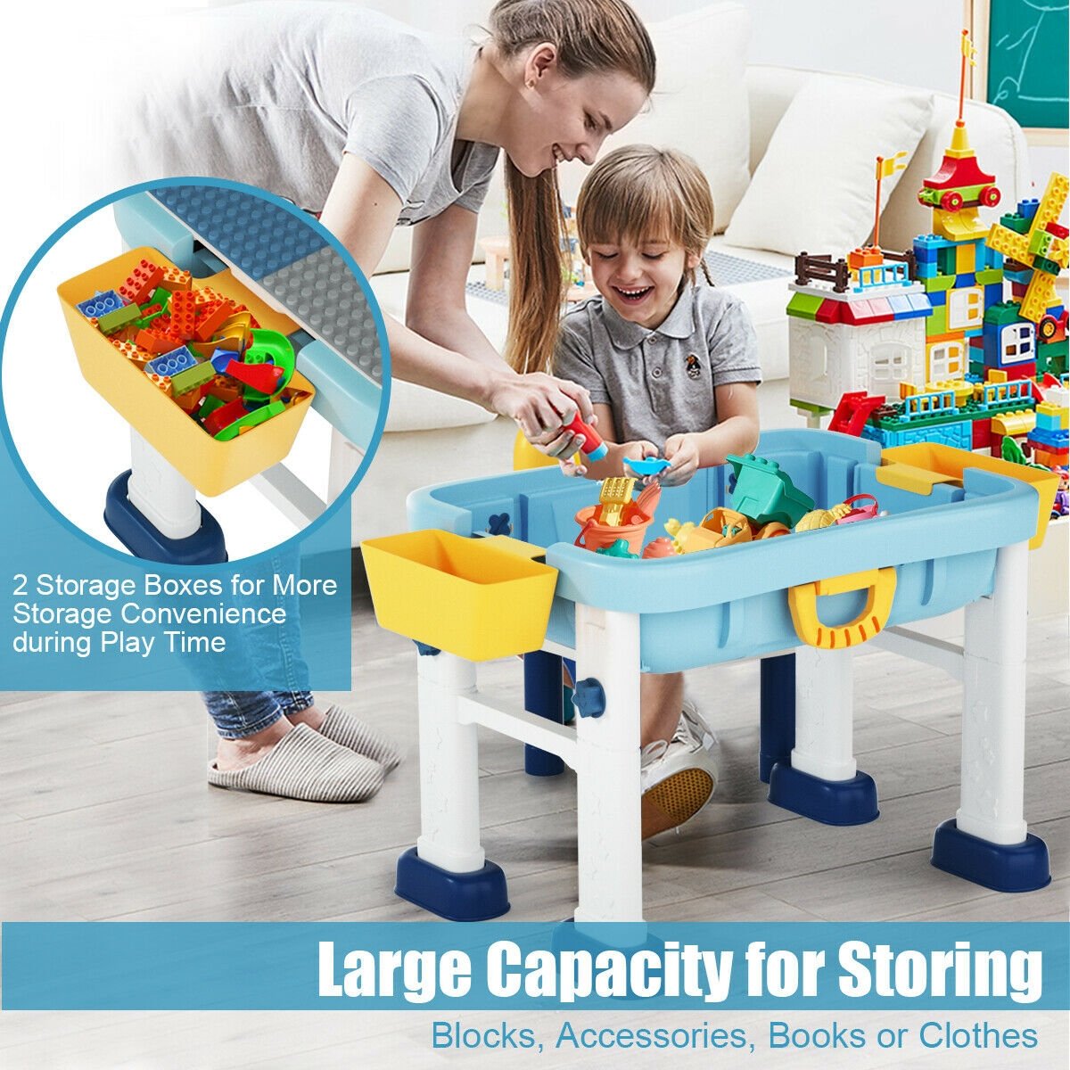 6-in-1 Kids Activity Table Set with Chair, Multicolor Kids Table & Chair Sets   at Gallery Canada