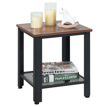 Industrial End Table 2-Tier Side Table, Black - Gallery Canada
