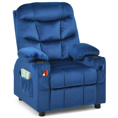 Kids Recliner Chair with Cup Holder and Footrest for Children, Light Blue Kids Chairs & Seating   at Gallery Canada