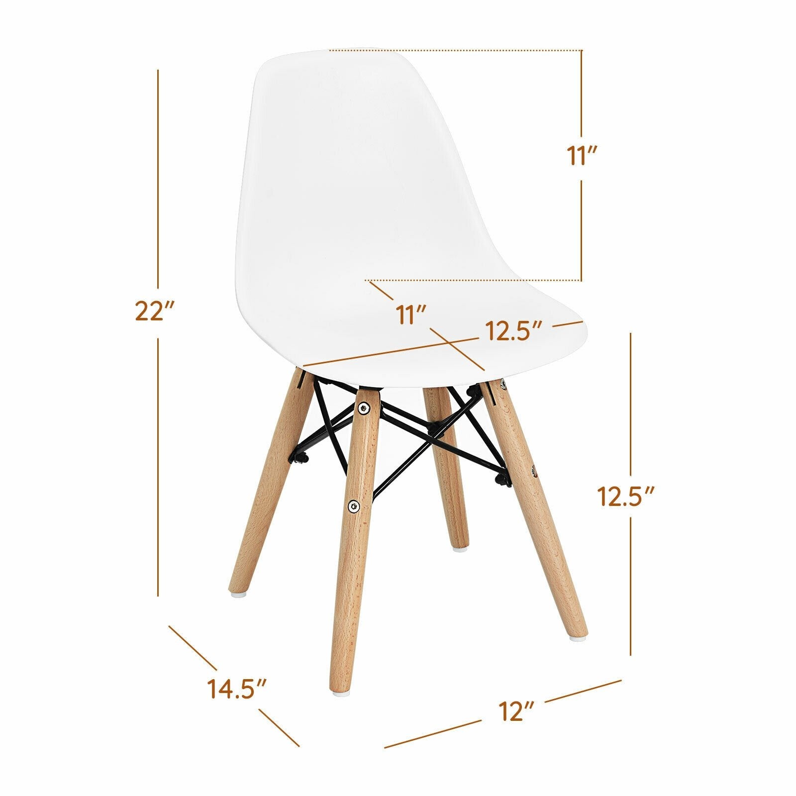 4 Pieces Medieval Style Children Chair Set with Wood Legs, White Kids Chairs & Seating   at Gallery Canada