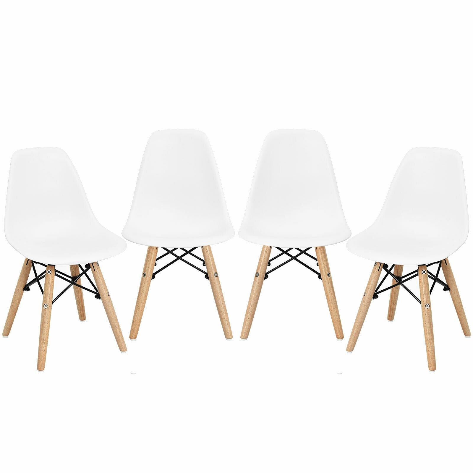 4 Pieces Medieval Style Children Chair Set with Wood Legs, White Kids Chairs & Seating   at Gallery Canada