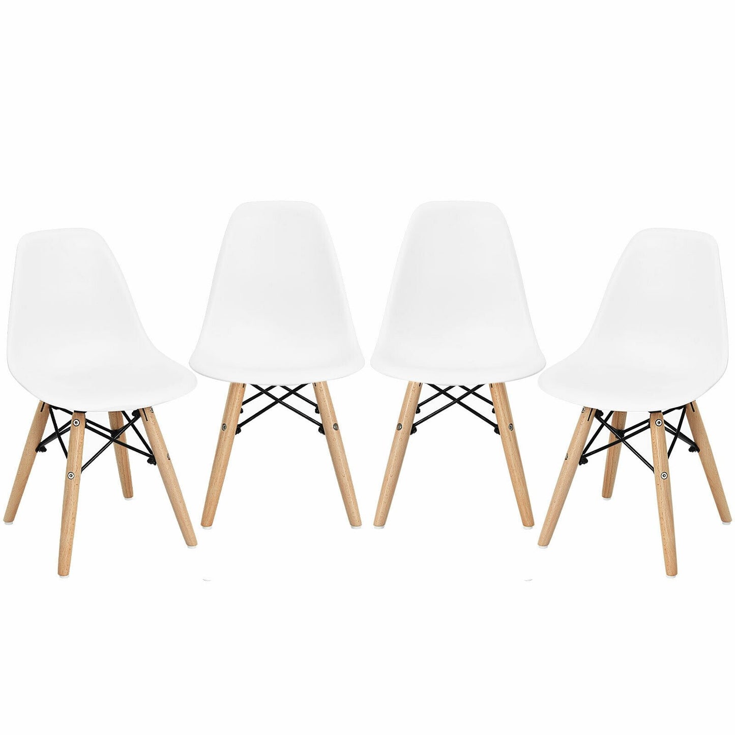 4 Pieces Medieval Style Children Chair Set with Wood Legs, White Kids Chairs & Seating   at Gallery Canada