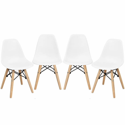 4 Pieces Medieval Style Children Chair Set with Wood Legs, White Kids Chairs & Seating   at Gallery Canada