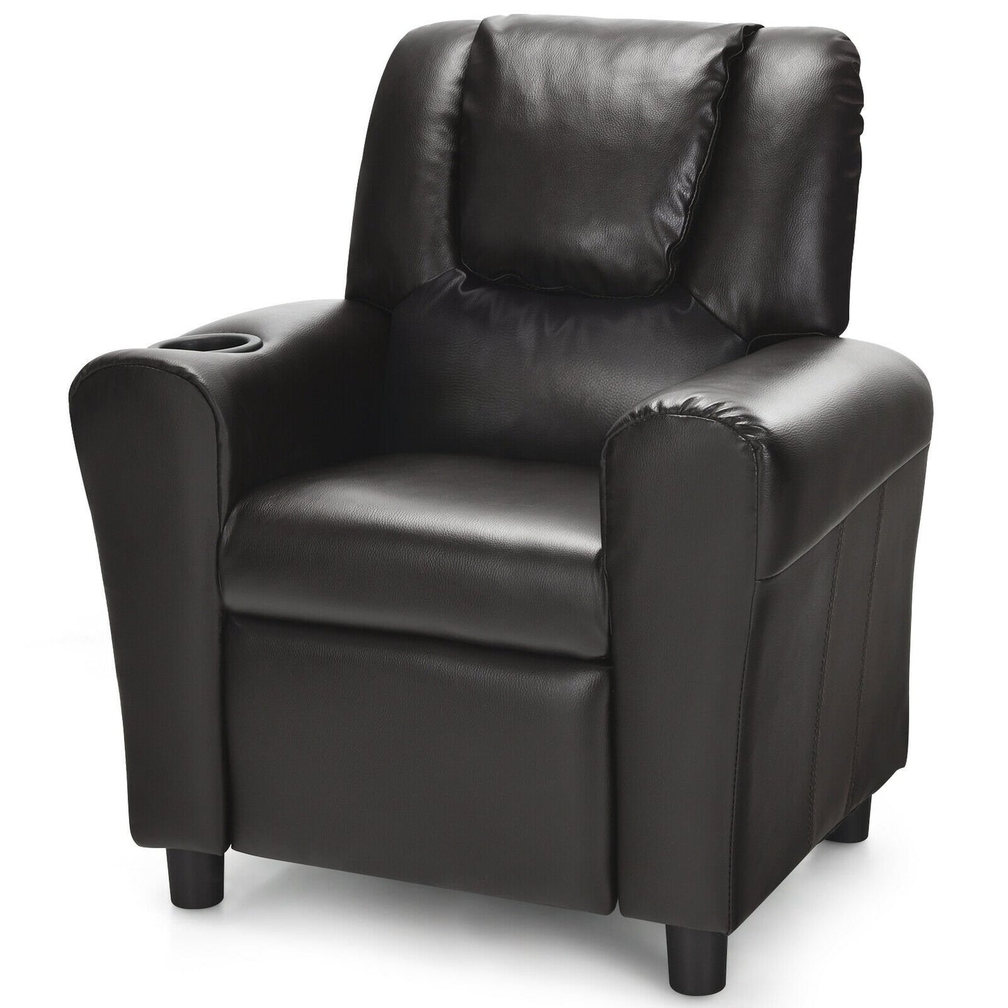 Children PU Leather Recliner Chair with Front Footrest, Brown Kids Chairs & Seating   at Gallery Canada