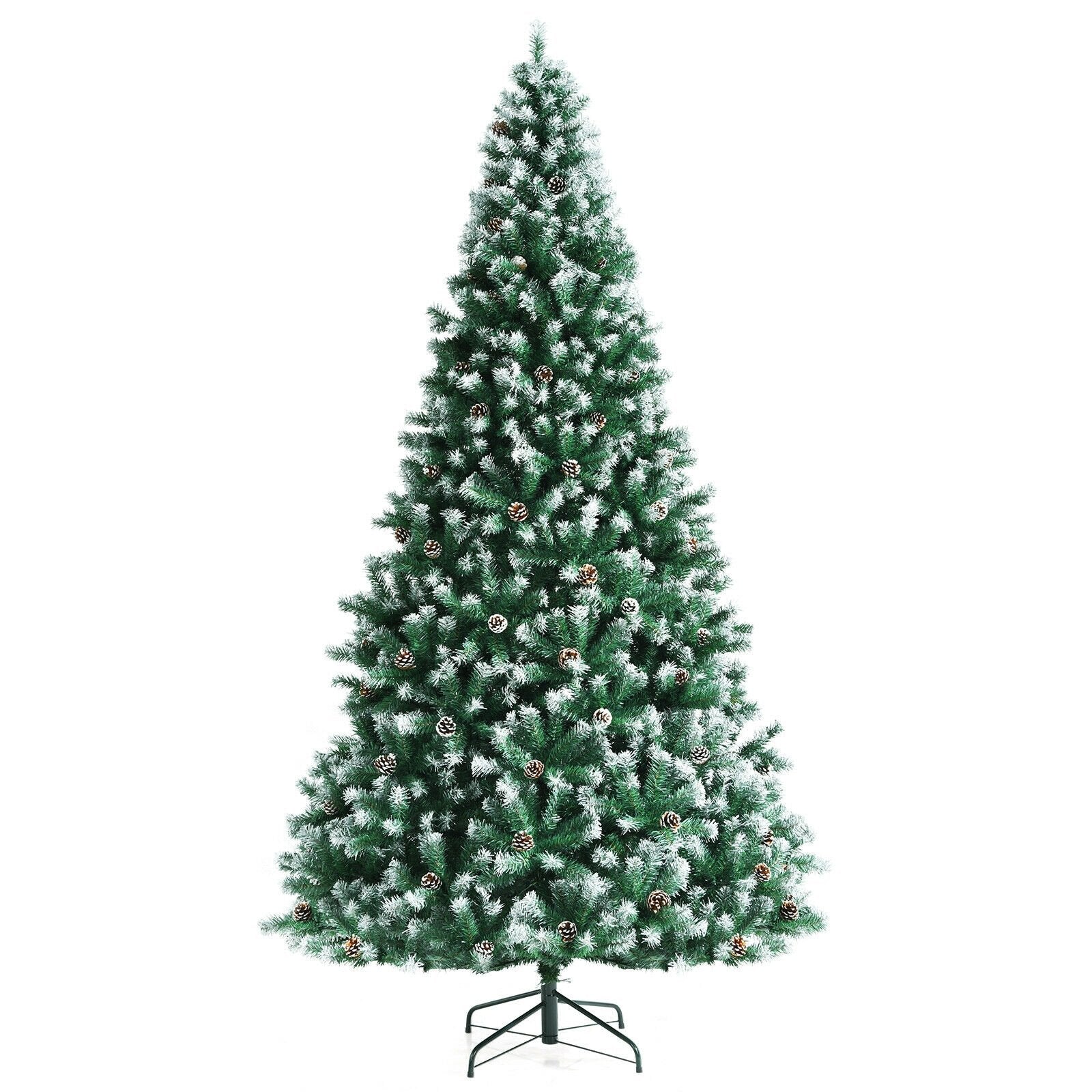 Artificial Snow Flocked Christmas Tree with Pine Cones, Green - Gallery Canada