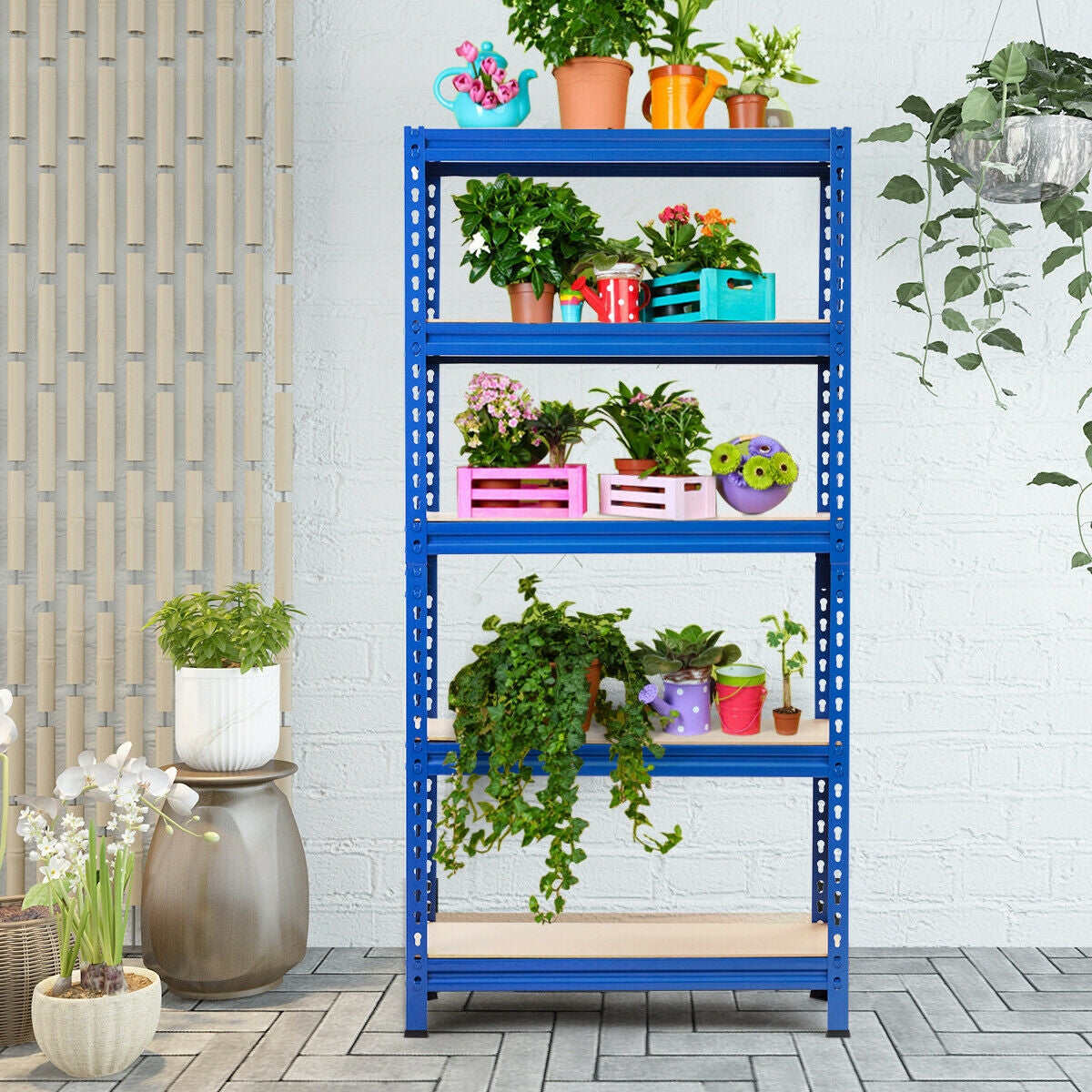 5-Tier Steel Shelving Unit Storage Shelves Heavy Duty Storage Rack, Blue Garages at Gallery Canada