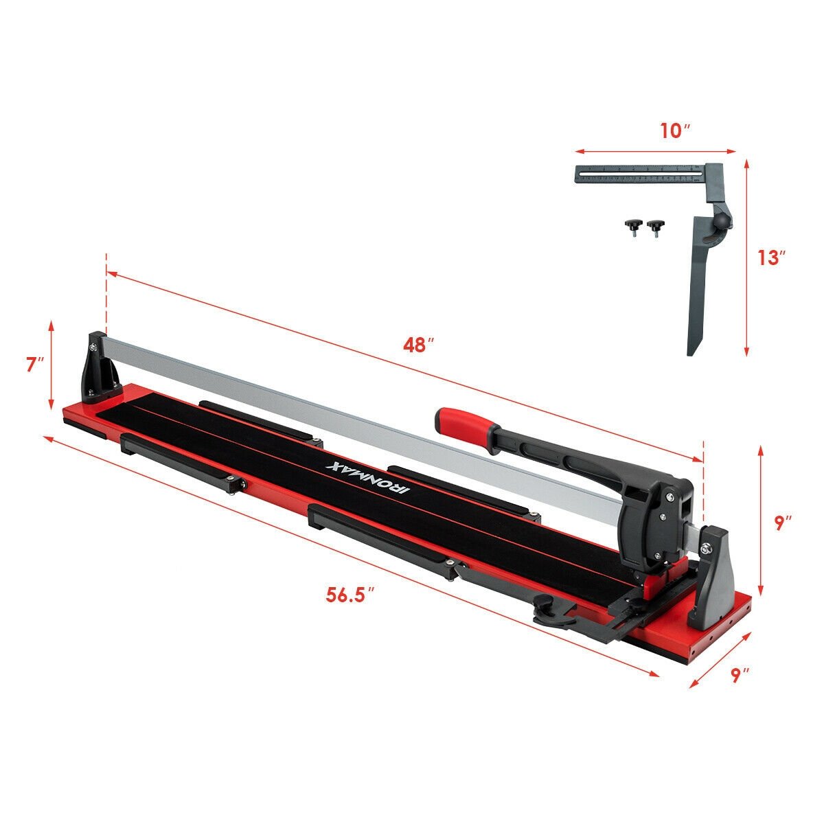 48 Inch Manual Tile Cutter Porcelain Cutter Machine, Black - Gallery Canada