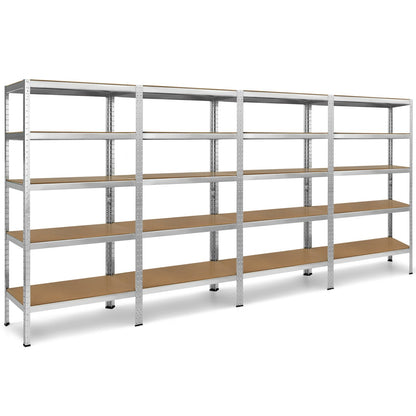 71 inch Heavy Duty Steel Adjustable 5 Level Storage Shelves, Silver - Gallery Canada