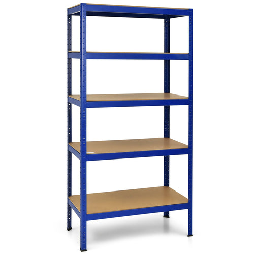 71 inch Heavy Duty Steel Adjustable 5 Level Storage Shelves, Blue