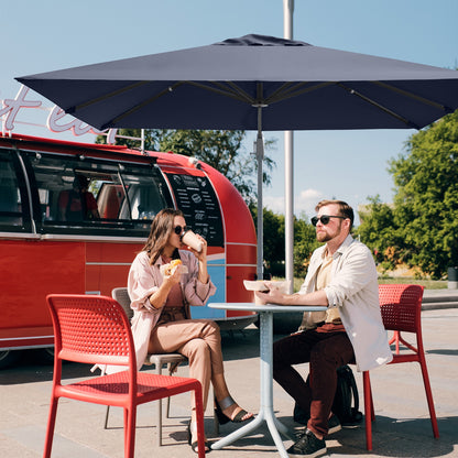 10 x 10 Feet Patio Offset Cantilever Umbrella with Aluminum 360-degree Rotation Tilt, Navy Outdoor Umbrellas   at Gallery Canada