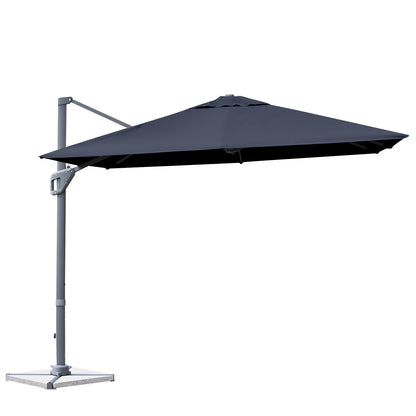 10 x 10 Feet Patio Offset Cantilever Umbrella with Aluminum 360-degree Rotation Tilt, Navy Outdoor Umbrellas Navy  at Gallery Canada