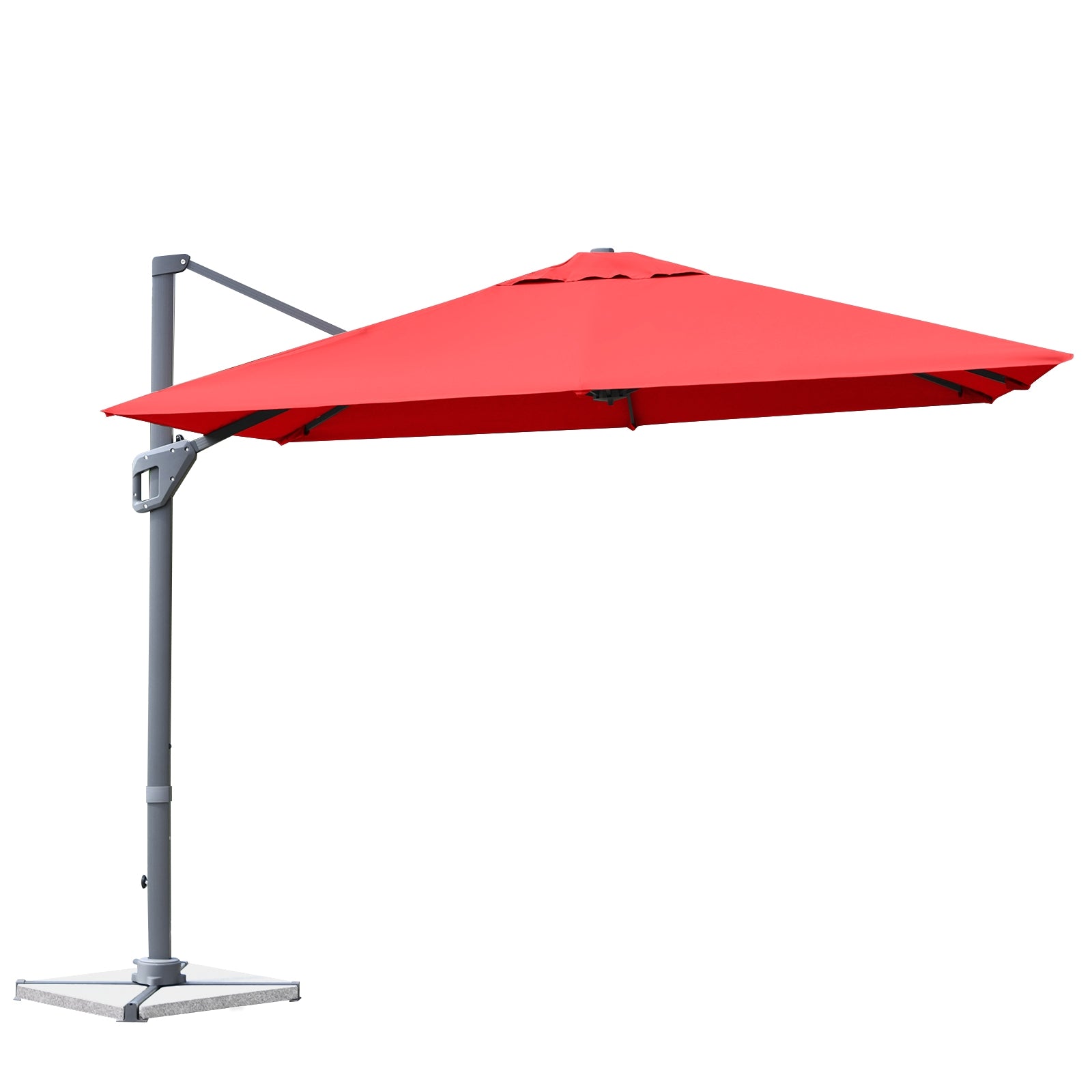 10 x 10 Feet Patio Offset Cantilever Umbrella with Aluminum 360-degree Rotation Tilt, Orange Outdoor Umbrellas Orange  at Gallery Canada