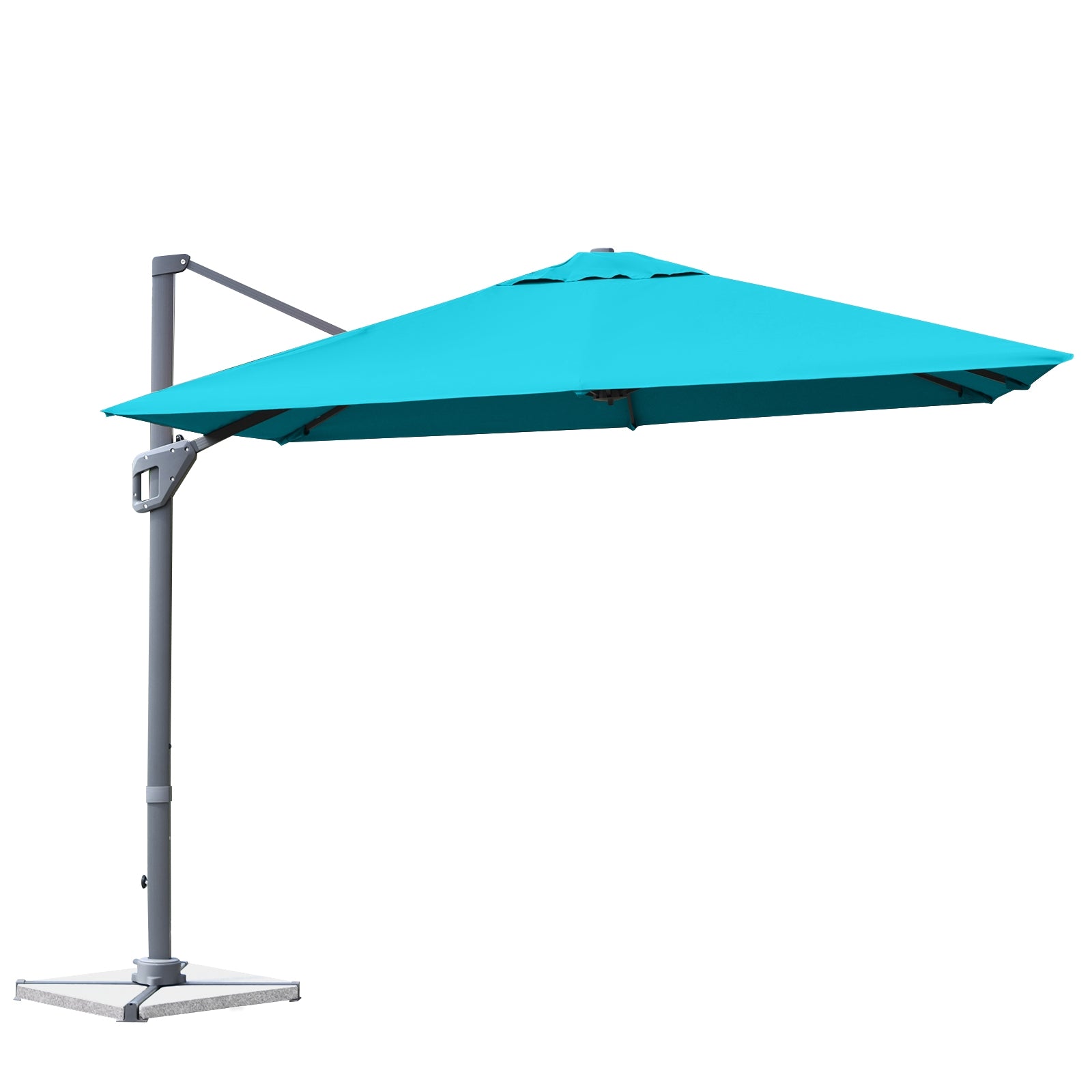 10 x 10 Feet Patio Offset Cantilever Umbrella with Aluminum 360-degree Rotation Tilt, Turquoise Outdoor Umbrellas Turquoise  at Gallery Canada