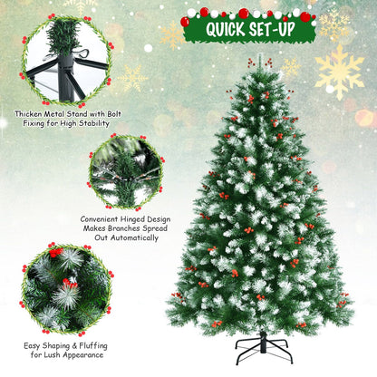 Artificial PVC Christmas Tree with Branch Tips and Metal Stand-6 ft, Green - Gallery Canada