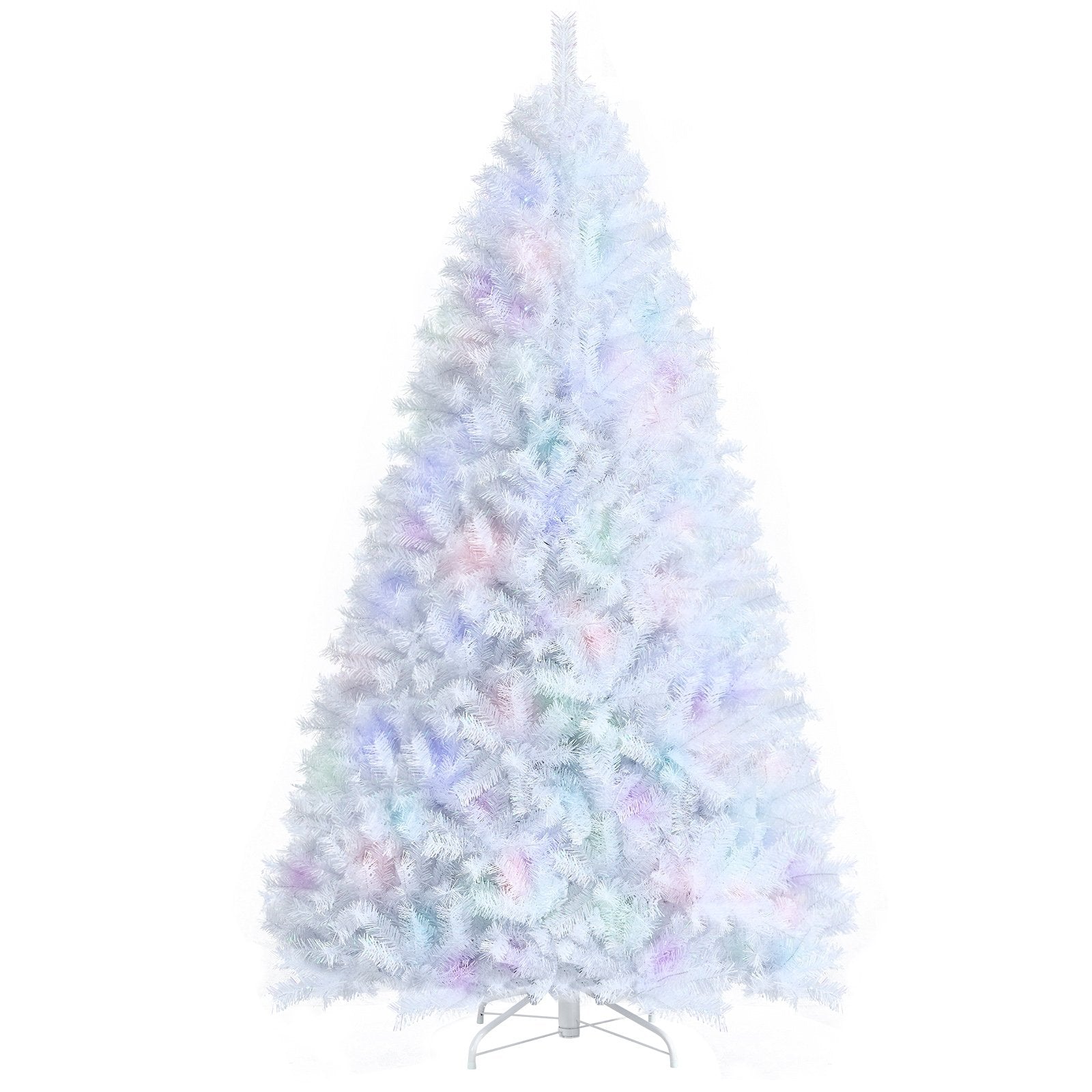 8 Feet Artificial Christmas Tree with 1636 Iridescent Branch Tips, White Christmas Tree   at Gallery Canada