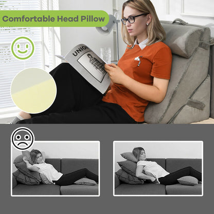 Adjustable Neck Back Support Memory Foam Headrest, Gray - Gallery Canada