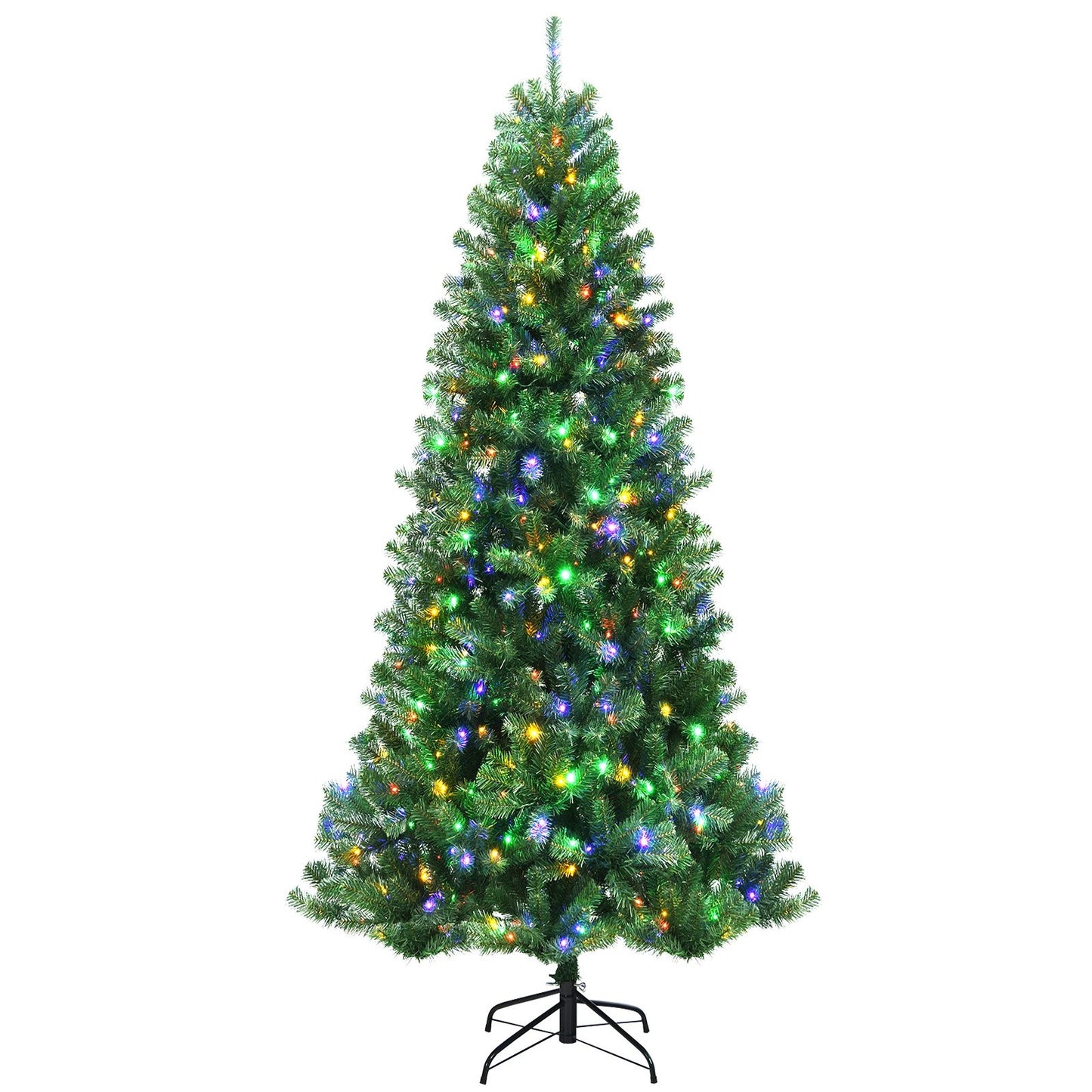 Artificial Hinged Christmas Tree with Remote-controlled Color-changing LED Lights-8', Green Christmas Tree   at Gallery Canada