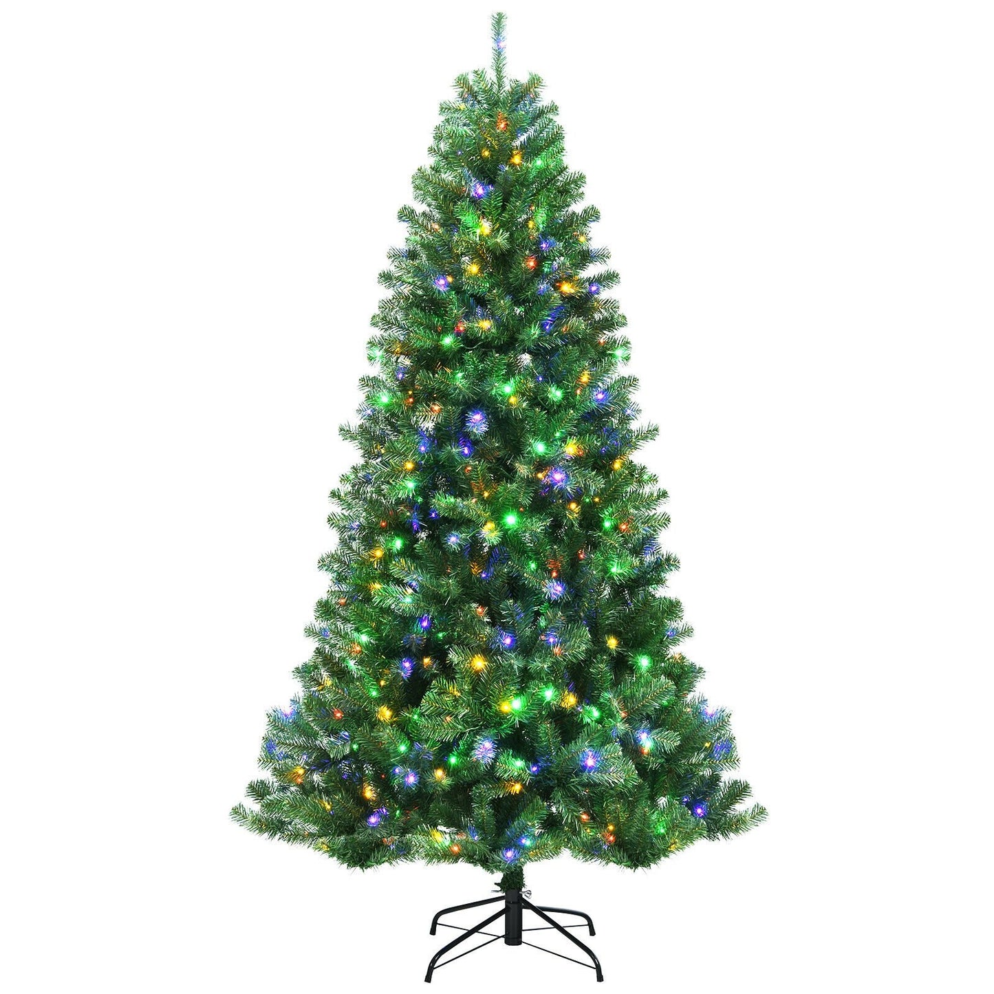 Artificial Hinged Christmas Tree with Remote-controlled Color-changing LED Lights-6', Green Christmas Tree   at Gallery Canada