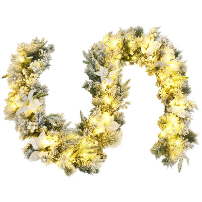 9 Feet Pre-Lit Artificial Christmas Garland with 50 LED Lights, White Christmas Decor & Accessories   at Gallery Canada