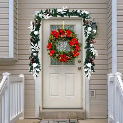 9 Feet Pre-Lit Artificial Christmas Garland with LED Lights, Green Christmas Decor & Accessories   at Gallery Canada