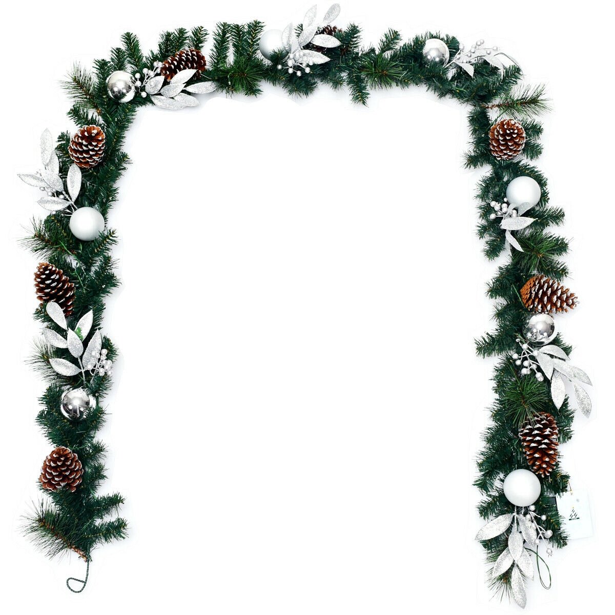 9 Feet Pre-Lit Artificial Christmas Garland with LED Lights, Green Christmas Decor & Accessories   at Gallery Canada