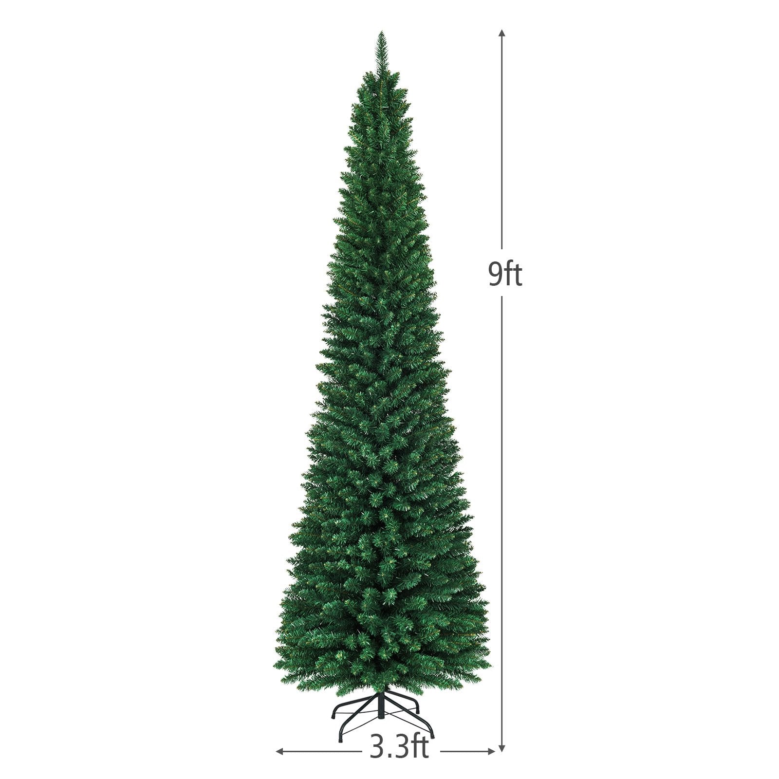 PVC Artificial Slim Pencil Christmas Tree-9', Green Christmas Tree   at Gallery Canada