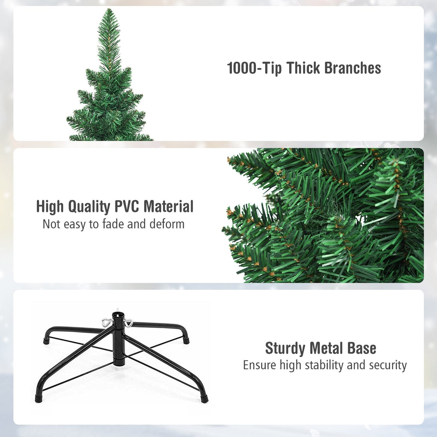 PVC Artificial Slim Pencil Christmas Tree-8 Feet, Green Christmas Tree   at Gallery Canada