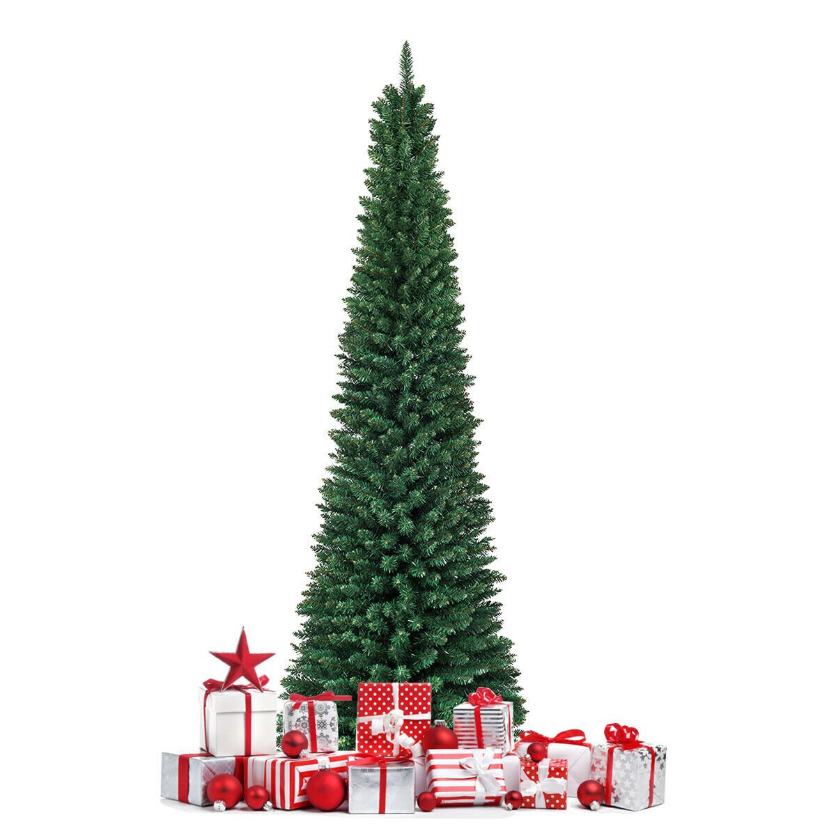 PVC Artificial Slim Pencil Christmas Tree-7', Green Christmas Tree   at Gallery Canada