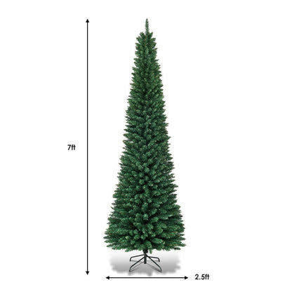 PVC Artificial Slim Pencil Christmas Tree-7', Green Christmas Tree   at Gallery Canada