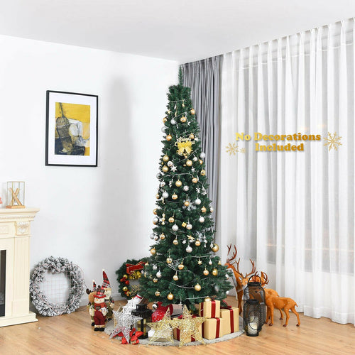 PVC Artificial Slim Pencil Christmas Tree-7', Green