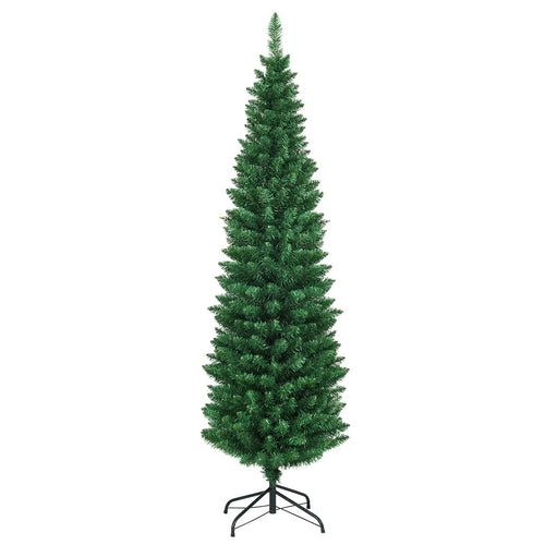 PVC Artificial Slim Pencil Christmas Tree-6', Green