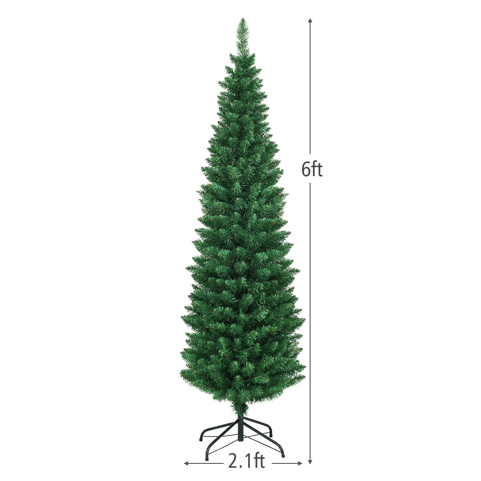 PVC Artificial Slim Pencil Christmas Tree-6', Green Christmas Tree   at Gallery Canada