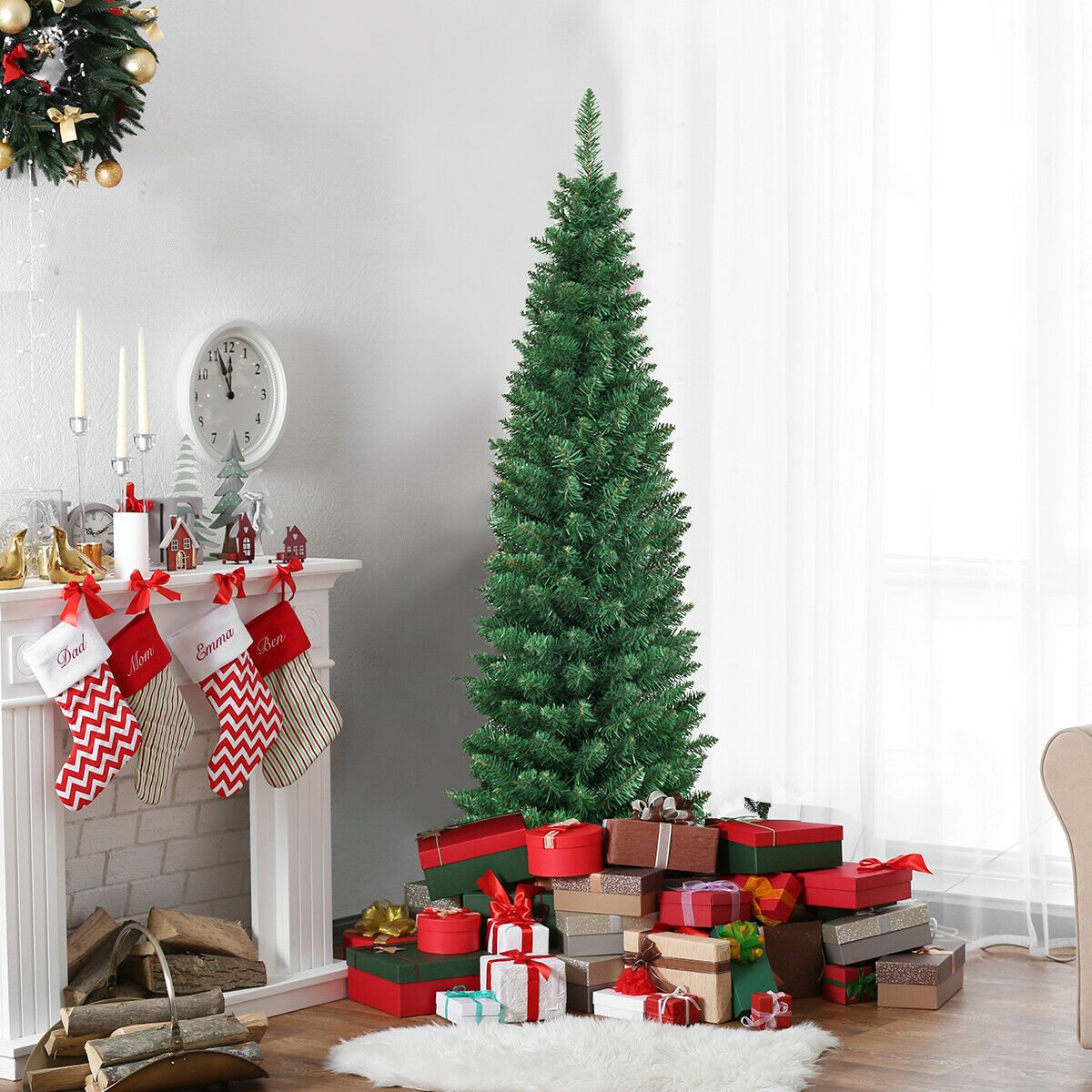 PVC Artificial Slim Pencil Christmas Tree-5', Green Christmas Tree   at Gallery Canada