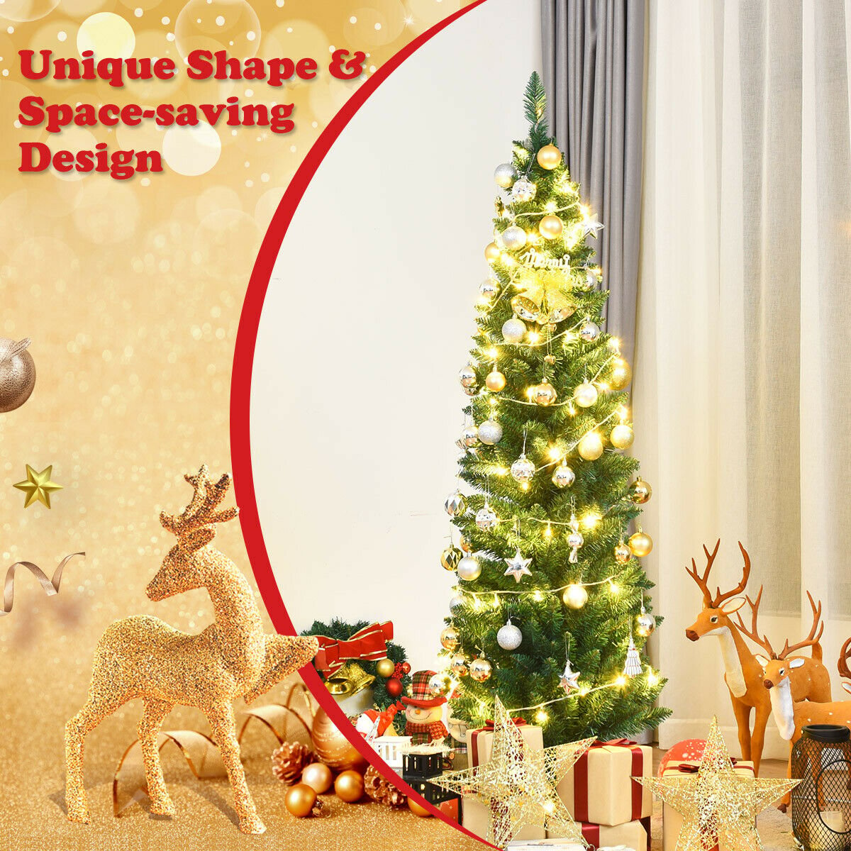 PVC Artificial Slim Pencil Christmas Tree-5', Green Christmas Tree   at Gallery Canada