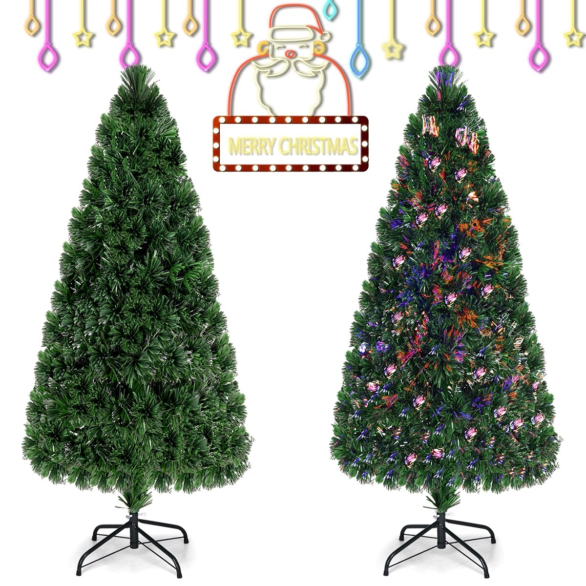 3' / 4' / 5' / 6' Fiber Optic Artificial PVC Christmas Tree-6 ft, Green Christmas Tree   at Gallery Canada