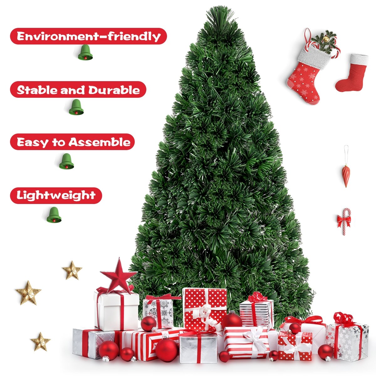 3' / 4' / 5' / 6' Fiber Optic Artificial PVC Christmas Tree-6 ft, Green Christmas Tree   at Gallery Canada