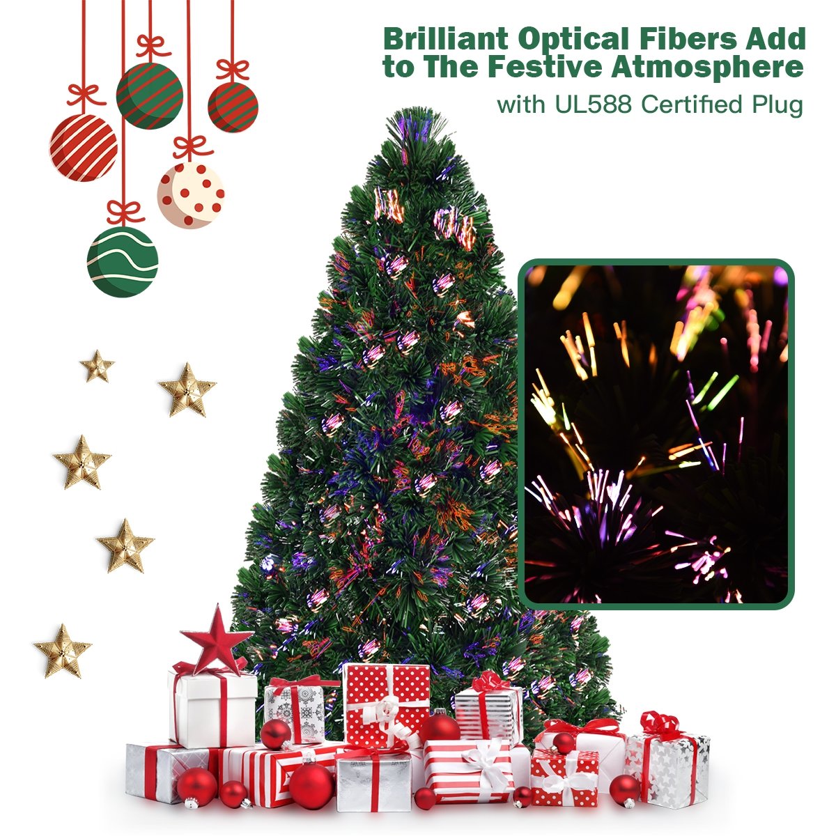 3' / 4' / 5' / 6' Fiber Optic Artificial PVC Christmas Tree-6 ft, Green Christmas Tree   at Gallery Canada