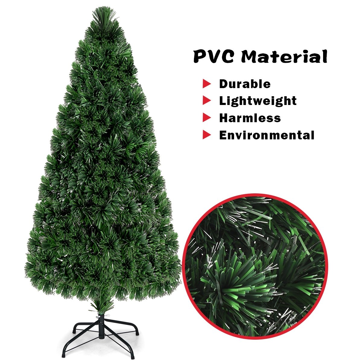 3' / 4' / 5' / 6' Fiber Optic Artificial PVC Christmas Tree-6 ft, Green Christmas Tree   at Gallery Canada