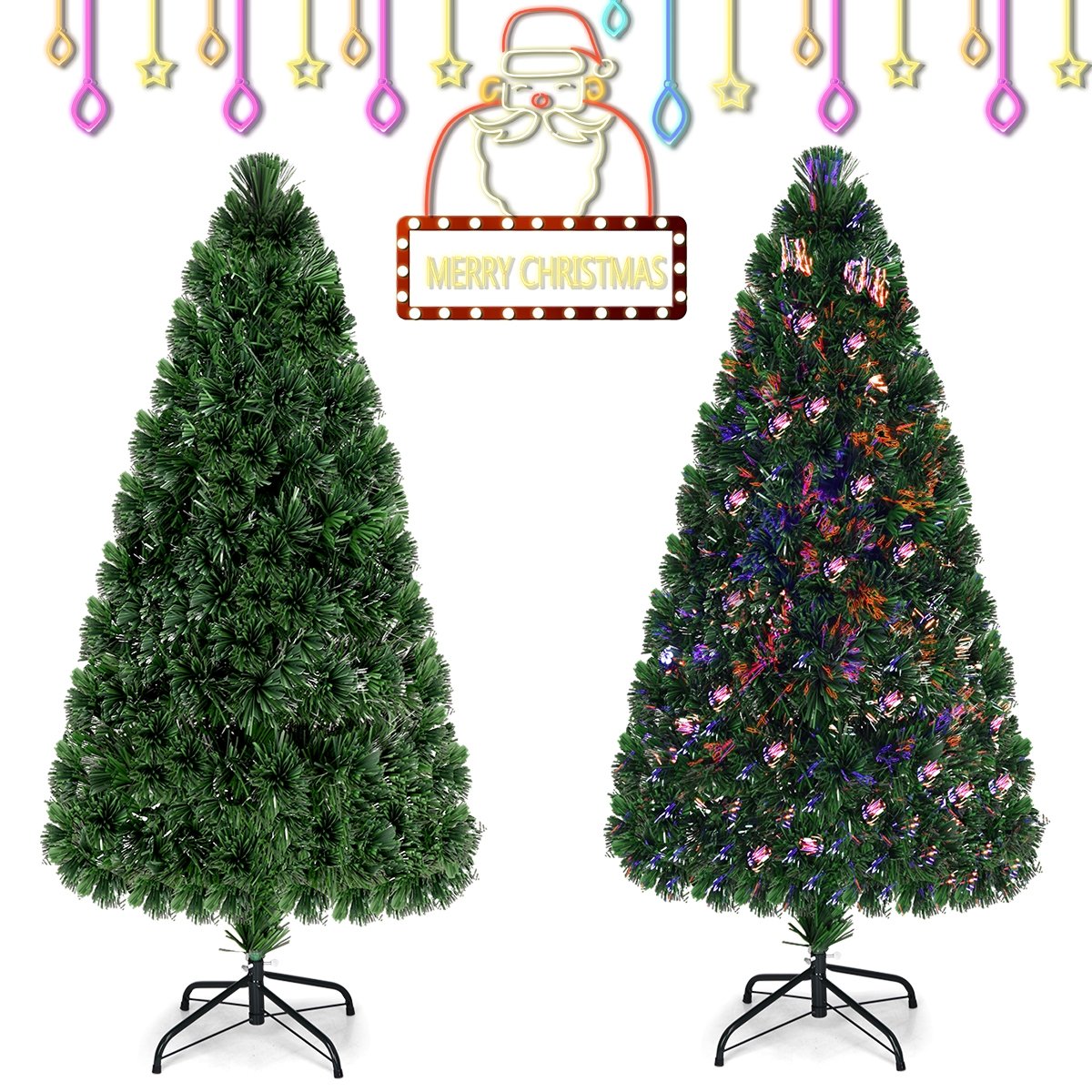 Artificial  Pre-Lit Fiber Optic PVC Christmas Tree-5 ft, Green Christmas Tree   at Gallery Canada