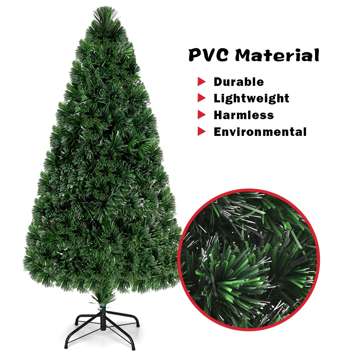 Artificial  Pre-Lit Fiber Optic PVC Christmas Tree-5 ft, Green Christmas Tree   at Gallery Canada