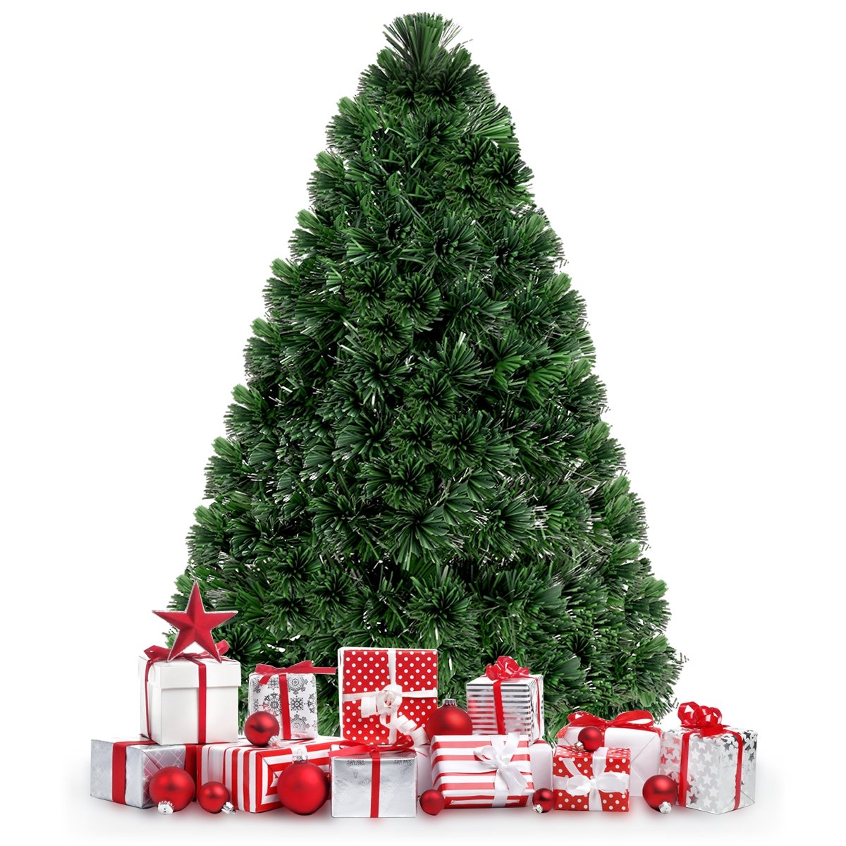 3/4/5 Feet Artificial Pre-Lit Fiber Optic PVC Christmas Tree-4 ft, Green Christmas Tree   at Gallery Canada