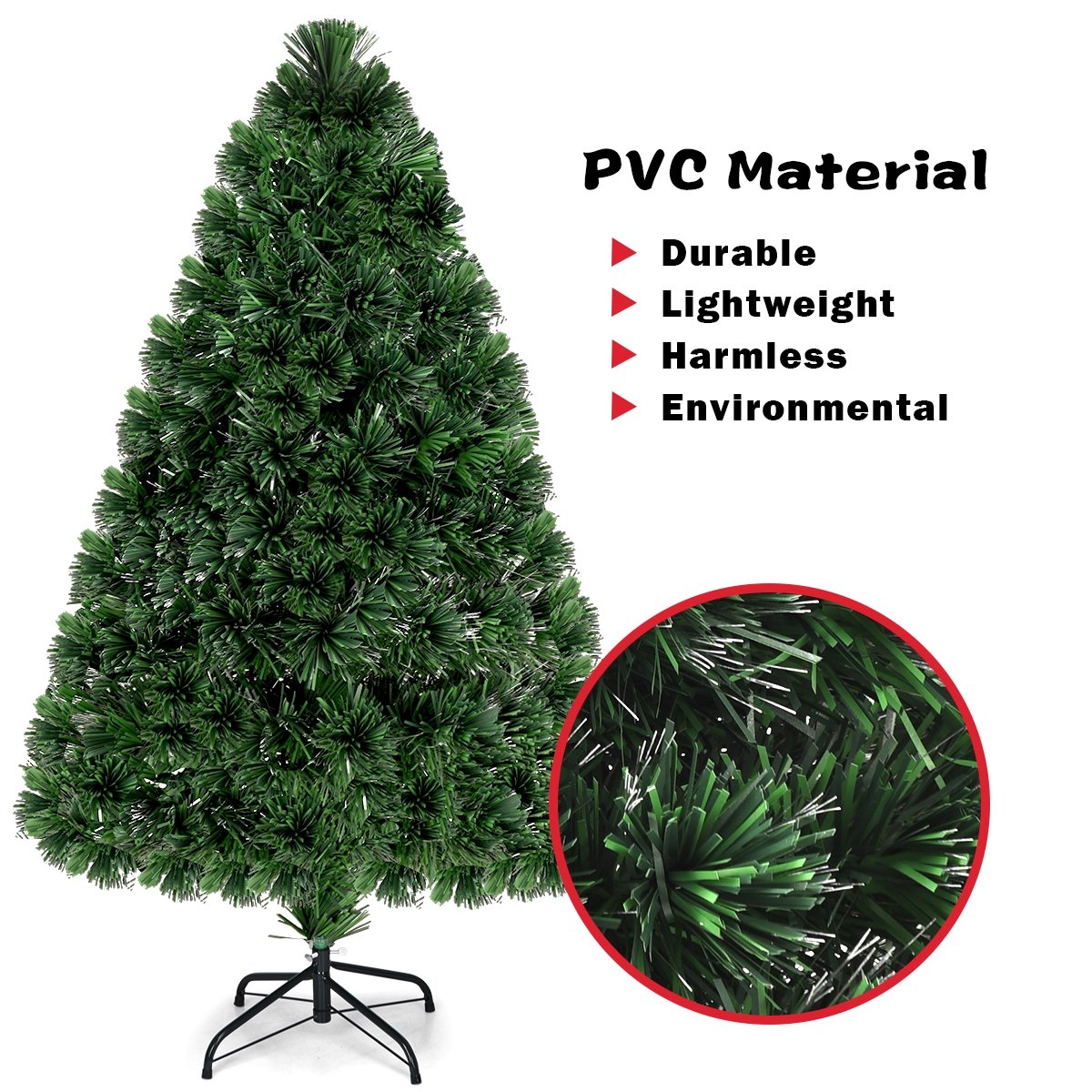 3/4/5 Feet Artificial Pre-Lit Fiber Optic PVC Christmas Tree-4 ft, Green Christmas Tree   at Gallery Canada